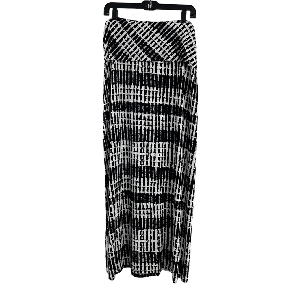 Calvin Klein Black White Fold Over Maxi Skirt XL
